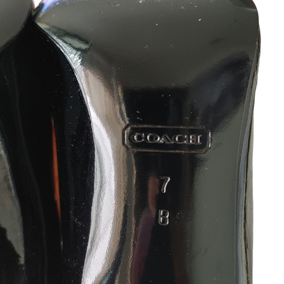 Coach Signature Patent Leather Black Pumps Heels - Picture 6 of 15